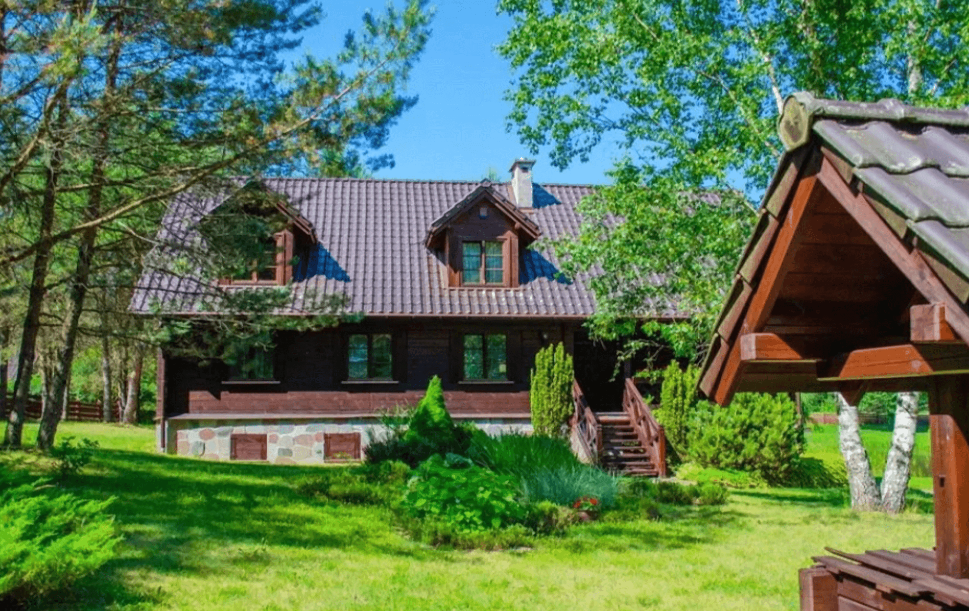 Willa nad Stawem do 10 osób - taras i ogród - Krawno, Mazury